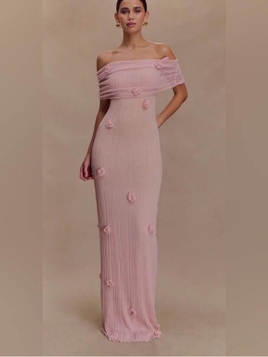 Meshki Dresses & Skirts - Meshki Blush Pink Off-Shoulder One-Shoulder Maxi Dress